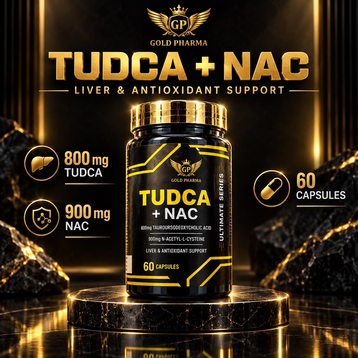 GOLD PHARMA TUDKA+ NAC 60 CAPSULES